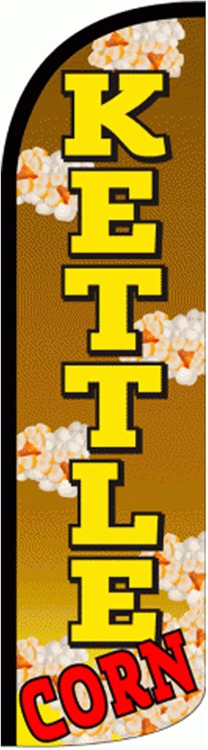 NEOPlex - "Kettle Corn 12-Foot King Size (WINDLESS) Swooper Feather Flag (Fl...