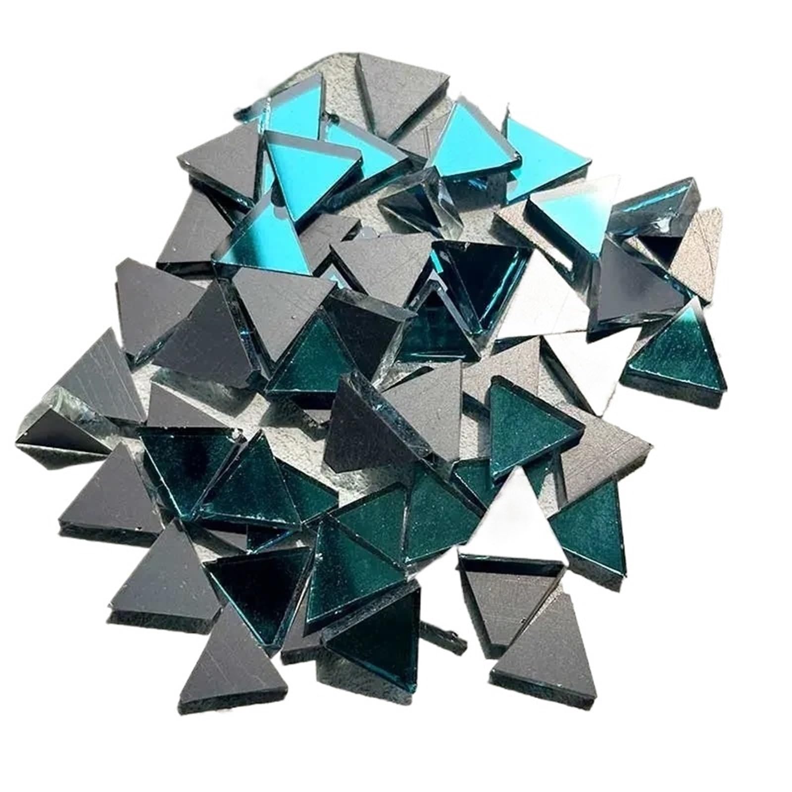 Mtadsbkfp Color 01 Mixed Colour Stained Glass Mosaic Tiles, Ceramic Mosaic Tiles Triangle Mirror Diy Arts Crafts Multicolor 100G(Color 01)