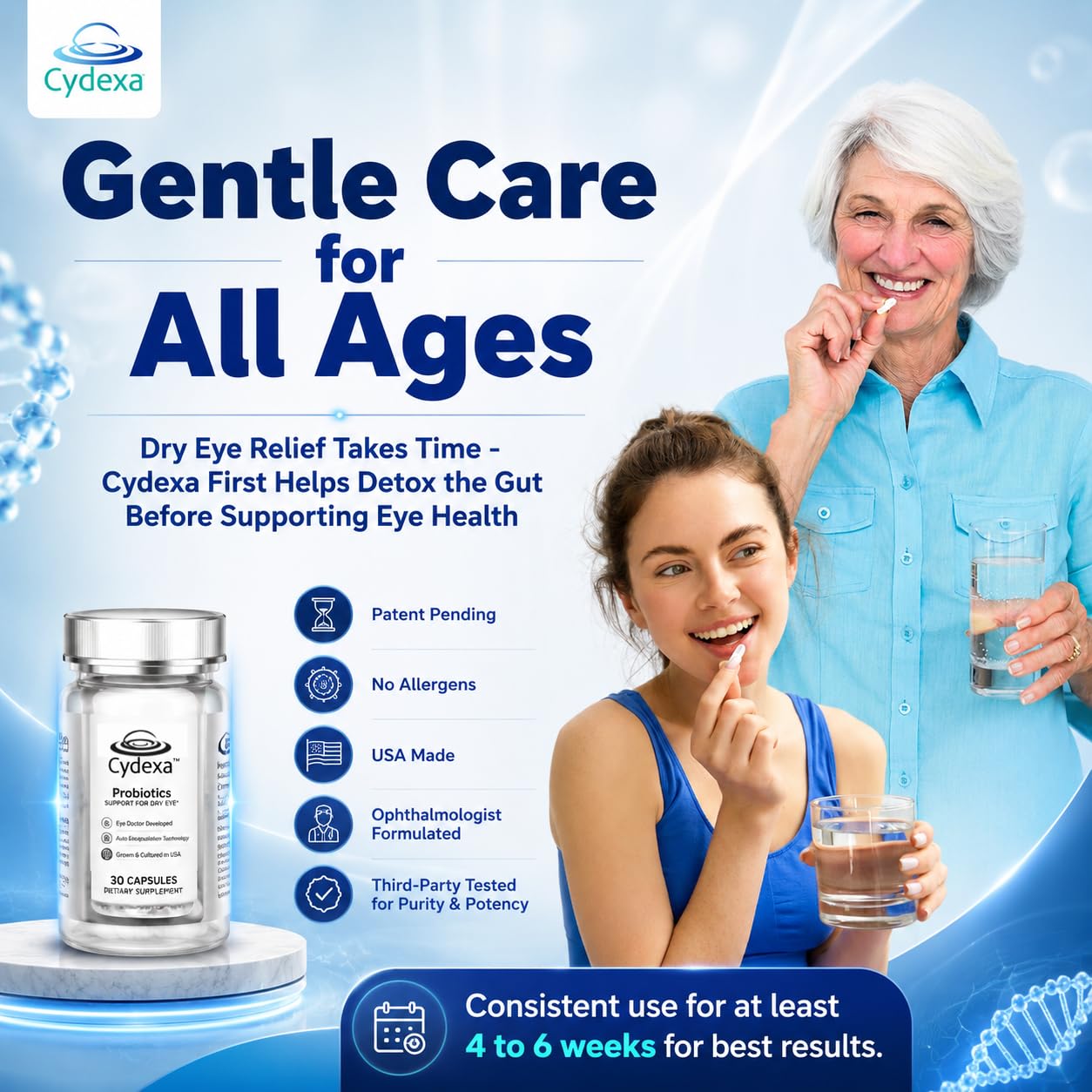 Only Probiotic Supplements for Dry Eye with Entrocoat & Vitamin D₃ – Scientifically Developed Eye Vitamins for Eye Gut–Eye Axis Support – Ophthalmologist-Formulated for Dryness & Redness (Pack-of-01) — Amazon image 4
