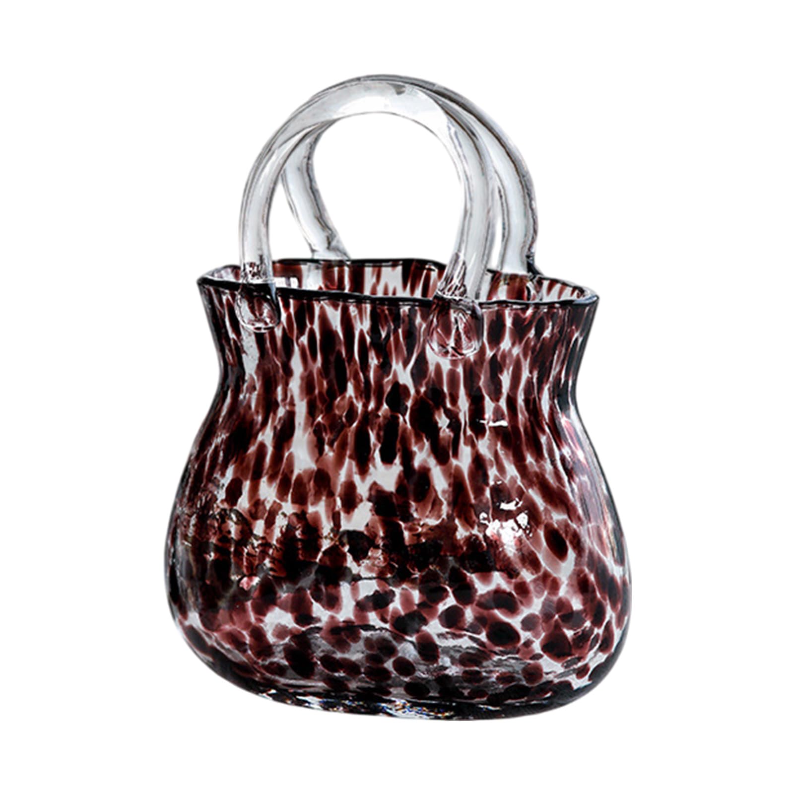 Tsophreniq Vases Centerpiece Glass Handbag Decoration for Home Decoraion Birthday Wedding Housewarming Gift Clear Flower Jar