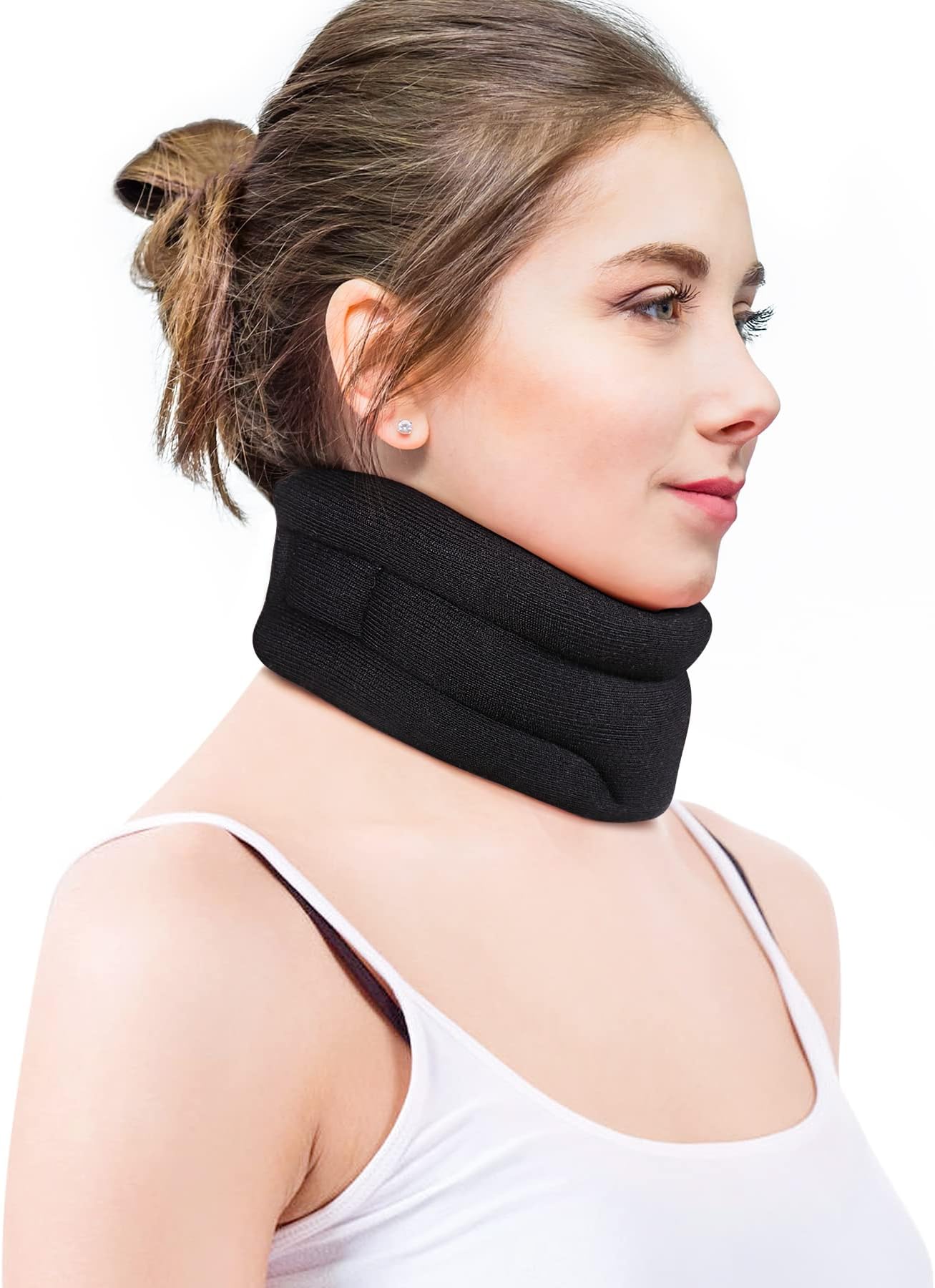 Neck Brace for Neck Pain Relief, Cervical Collar for Sleeping, Soft Foam Neck Support Relieves Pain & Pressure in Spine, Wraps Keep Vertebrae Stable and Aligned (2.5" Depth Collar, S)