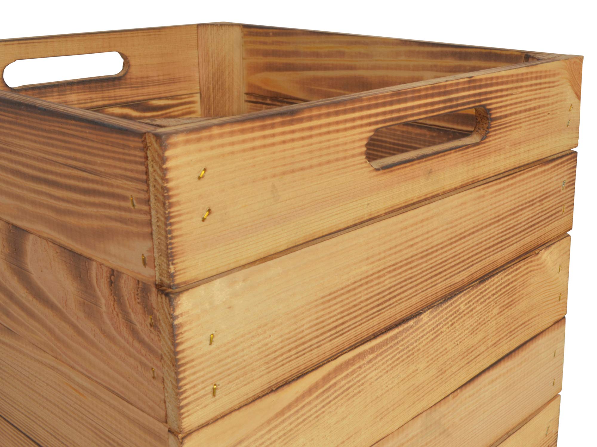 Karl Set di 4 scatole di legno, cassette, scaffali, 33 x 38 x 33 cm