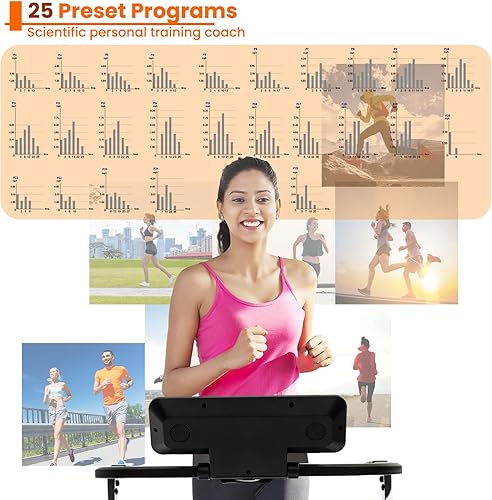 Miniatura 8 de GYMAX Cinta de correr plegable, 3 HP plegable de escritorio con altura ajustable, máquina portátil para correr, caminar, trotar, entrenar, cinta de