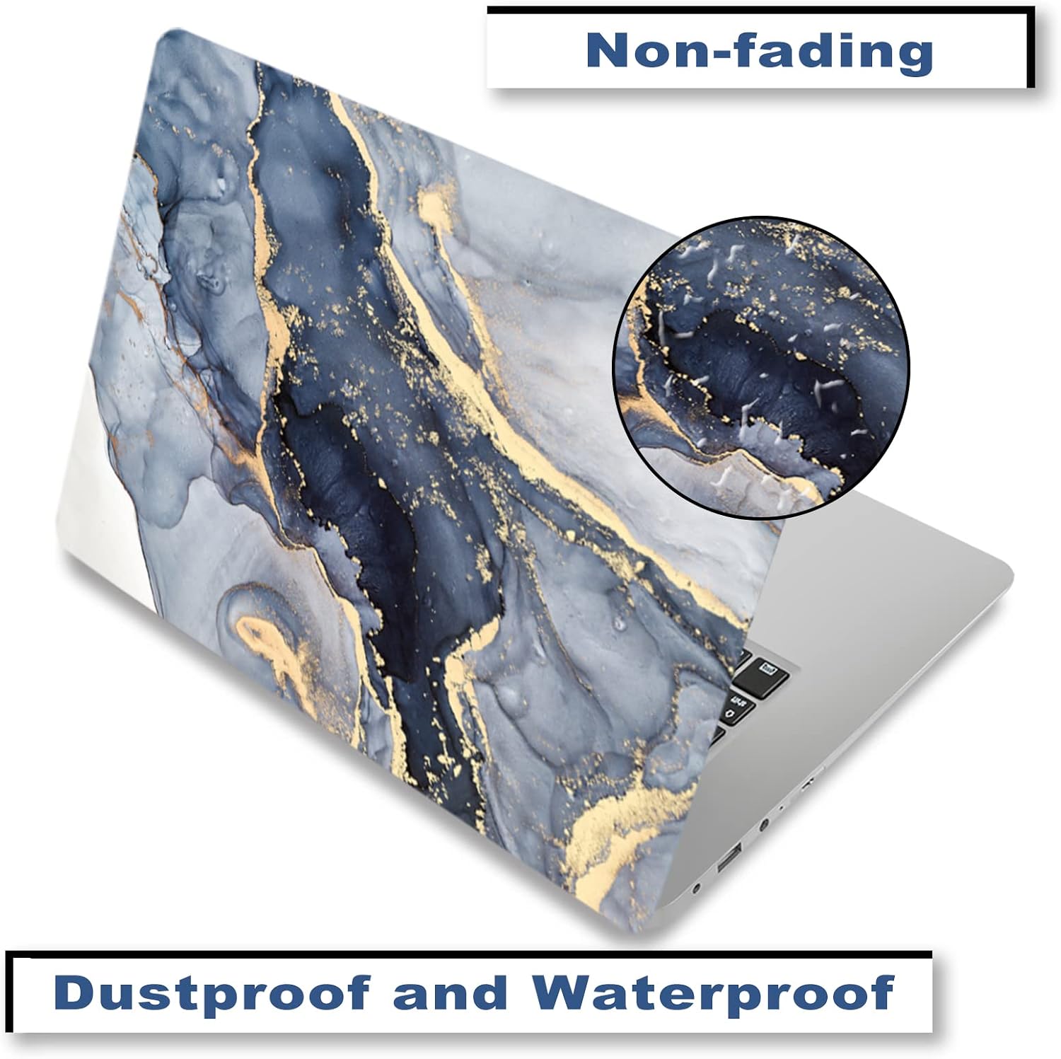 ArtSo Laptop Skin Sticker Decal, 12" 13" 13.3" 14" 15" 15.4" 15.6 inch Laptop Universal Netbook PC Notebook Vinyl Reusable Skin Sticker Cover Art Case Protector Personalized,Gilt Marble