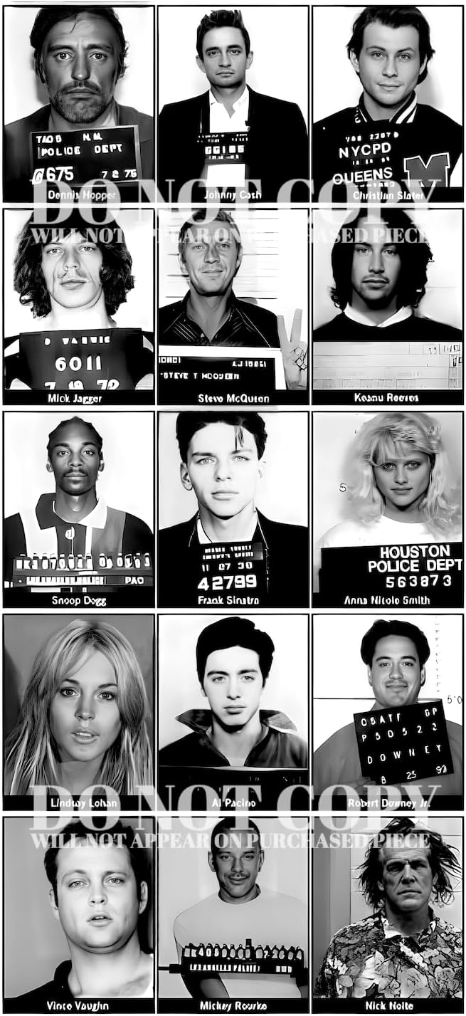 Famous Mugshot Collection 11 X 17 - Magnificent Mug Shot Photograph Set - Hollywood's Most Wanted - Busted - Celebrity Arrest Pictures - Rare Photos - Poster Art Print