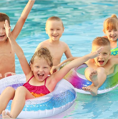 Miniatura 2 de Angjiny Anillo de natación inflable, flotador de tubo de natación para piscina, diversión en el agua, fiesta en la playa, flotador de natación de