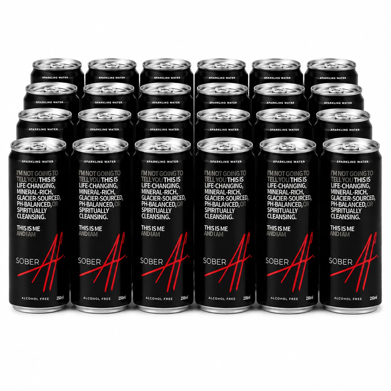 Sober AF Sparkling Water, Non-Alcoholic Beverage, 24 Cans