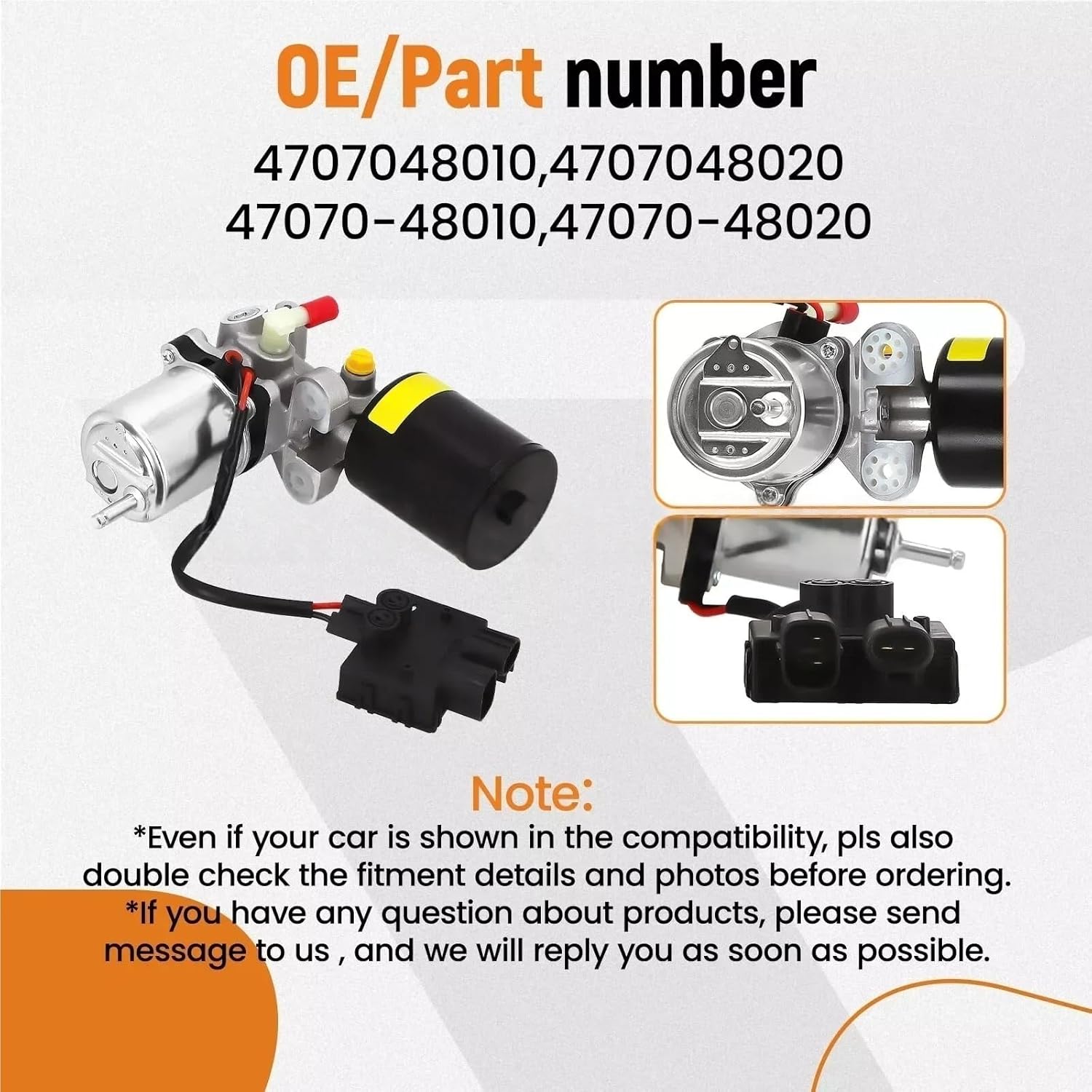 ABS Power Brake Pump Booster 2008-2010 Compatible With Toyota Lexus Highlander Hybrid 47070-48020 4707048020 47070-48010