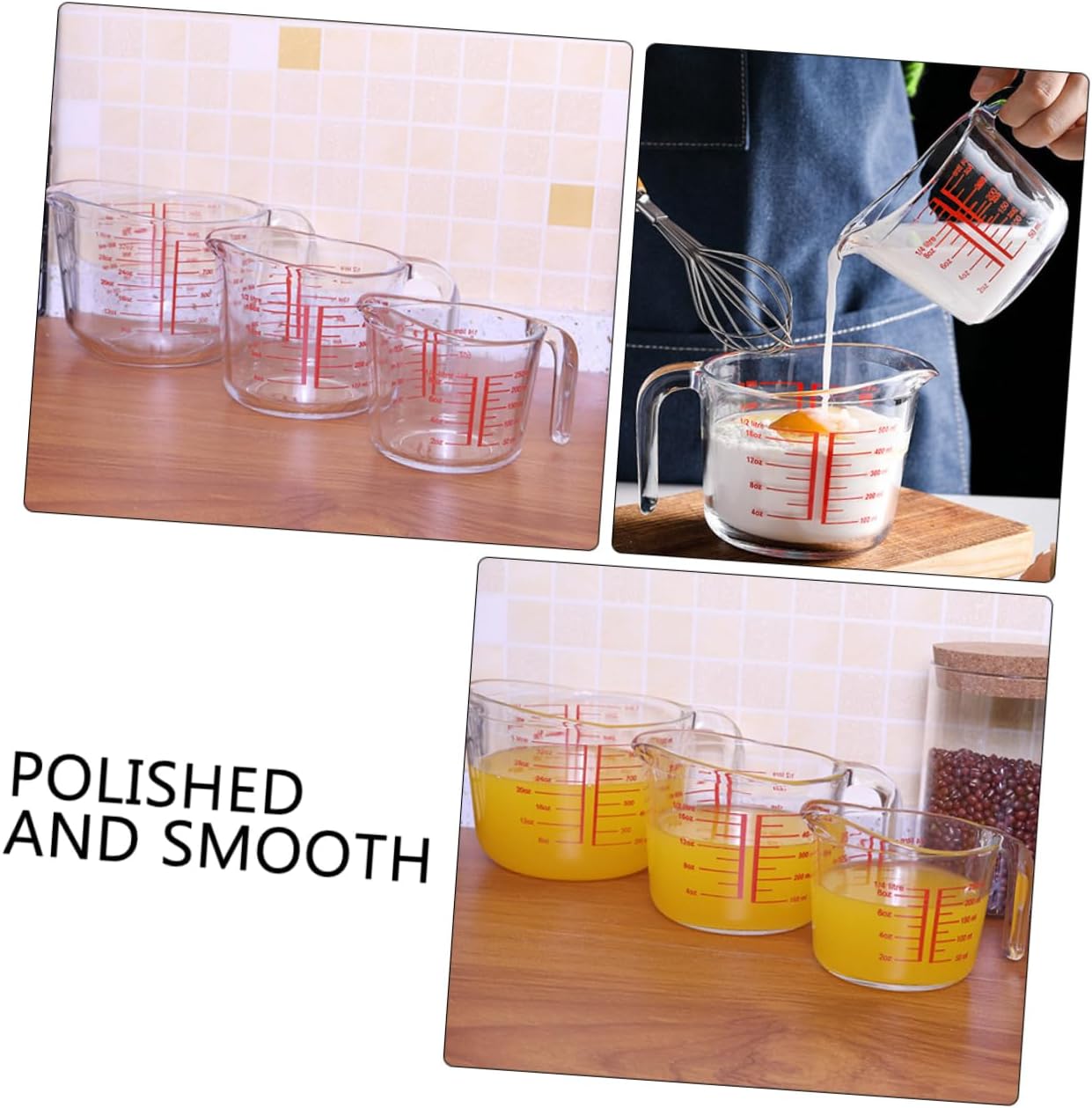 Glass Measuring Cup Scale One Cup Measuring Jug for Kitchen Restaurant Baking Tool