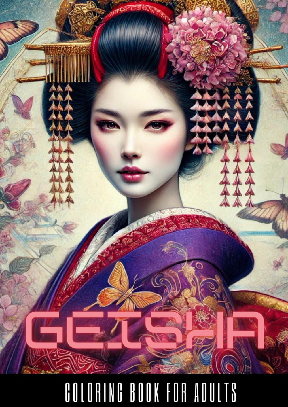 GEISHA COLORING BOOK: 44 Geisha Beauties Coloring Pages For Adults