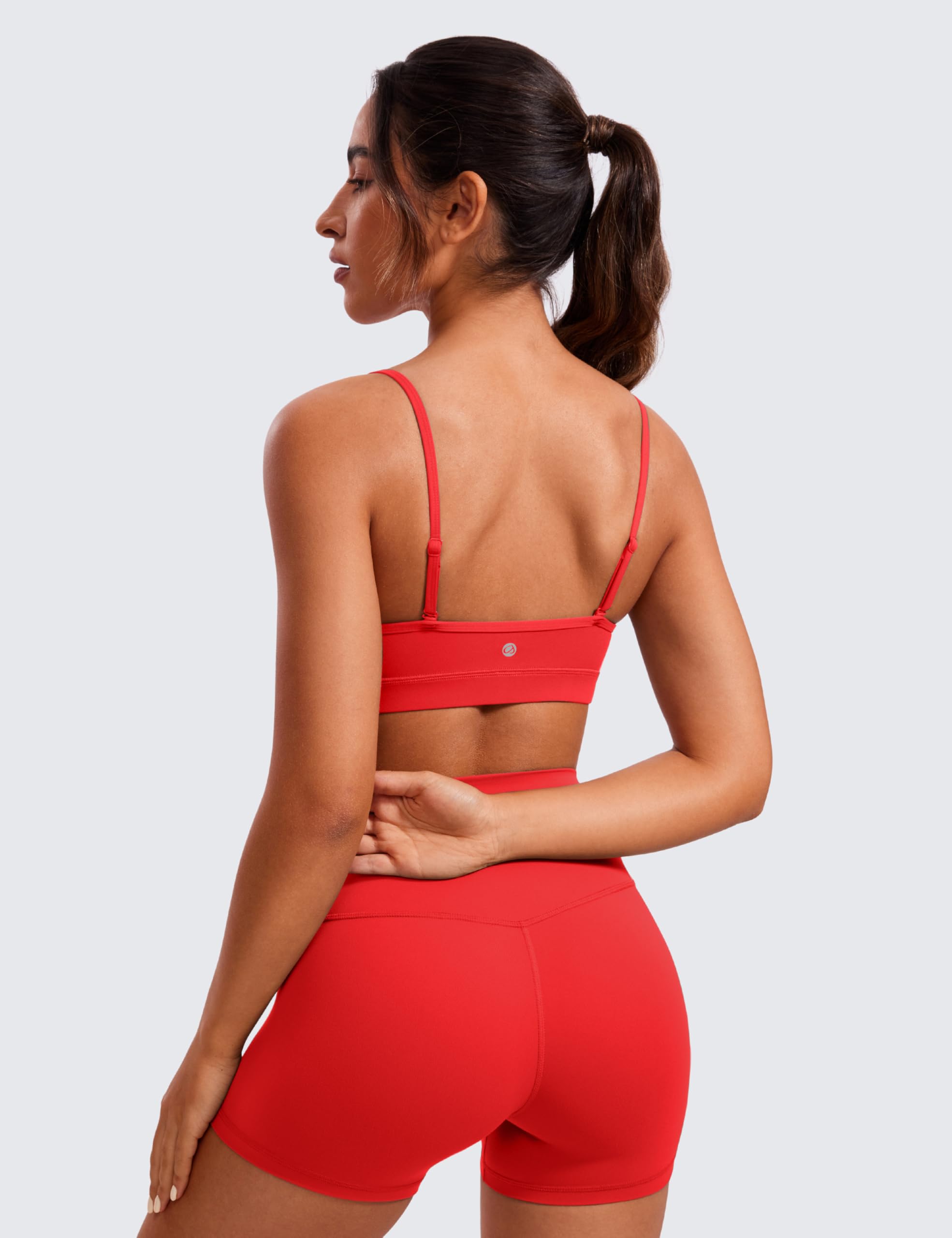 CRZ YOGA Butterluxe V Cuello Deportes Sujetadores para Mujer Ajustable Acolchado Yoga Sostén