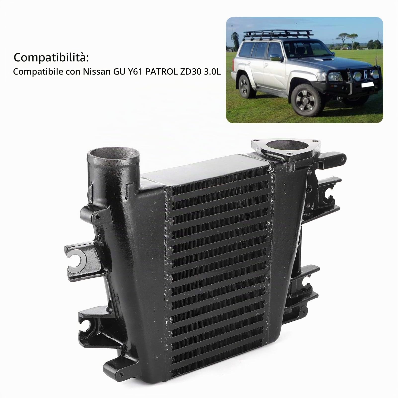 aqxreight - Turbo Intercooler, Intercooler Turbo in lega di alluminio per auto Refit Fit per Nissan GU Y61 PATROL ZD30 3.0L