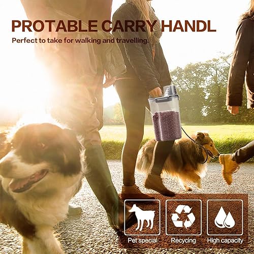 Miniatura 7 de TIOVERY Recipiente de almacenamiento de comida para perros mejorado, pequeño, hermético, dispensador de alimentos para mascotas con boquilla de