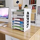 Natwind 7-Tier 10”x12” Scrapbook Desk Organizer,Paper Organizer,File Organizer,Letter tray,Paper Sorter,White File Holder for Home Office, School Classroom