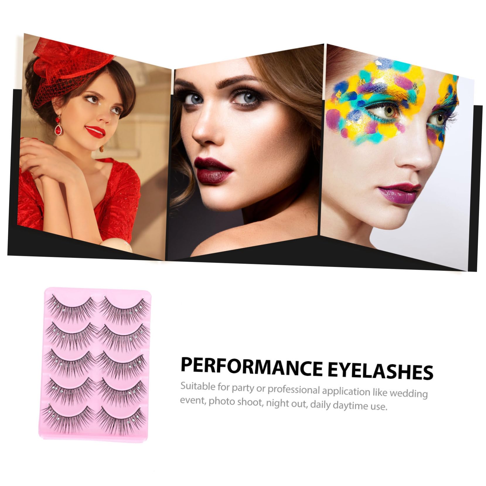 MAGICLULU Juego De 3 Pestañas Postizas Realistas De 10 Pares Para Mujer Maquillaje De Escenario Pestañas Naturales Negras