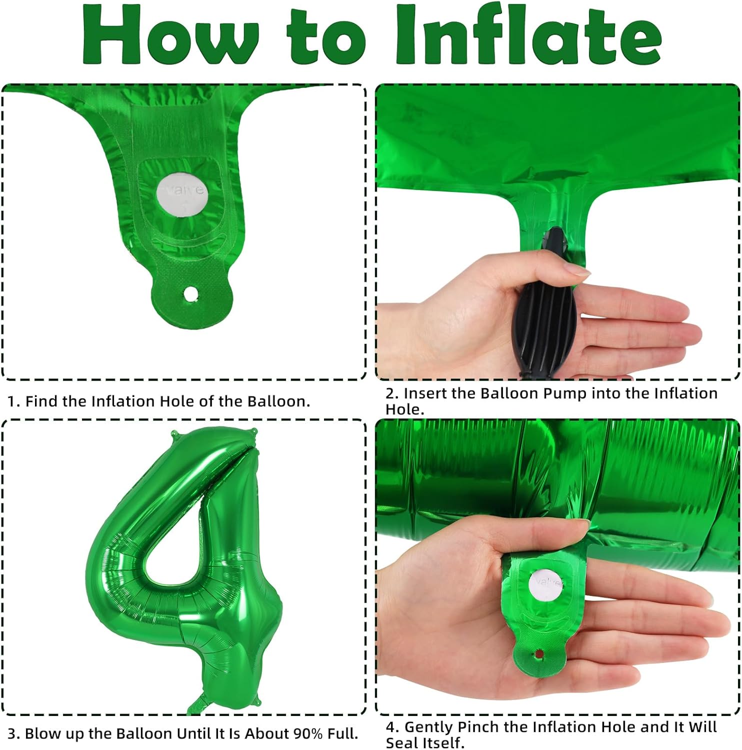 Dark Green Number 4 Balloon 40 Inch, Big Large Foil Helium Number Balloons, Giant Mylar Number 4 Balloons for 4 Year Old Birthday Party Decorations Supplies Anniversary - Image 7