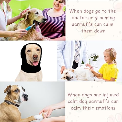 Miniatura 4 de Frienda 2 orejeras de invierno para perro, calmantes, cubierta para aliviar la ansiedad, calentador de cara, cuello, mangas silenciosas para la