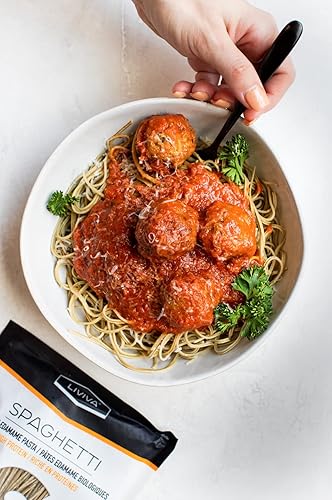 Miniatura 7 de LIVIVA Espagueti edamame orgánico, pasta de proteínas a base de plantas, alto en fibra (paquete de 4)
