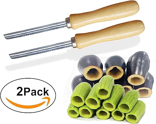 Miniatura 2 de Calabacín Calabacín Calabacín Vegetal Corer 2 piezas Corers Acero Inoxidable Herramienta Removedor de Núcleos Cocina Vegetales Rellenos Vegetales