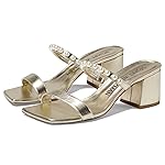 Stuart Weitzman Goldie 60 Block Slide Light Gold 8.5 B