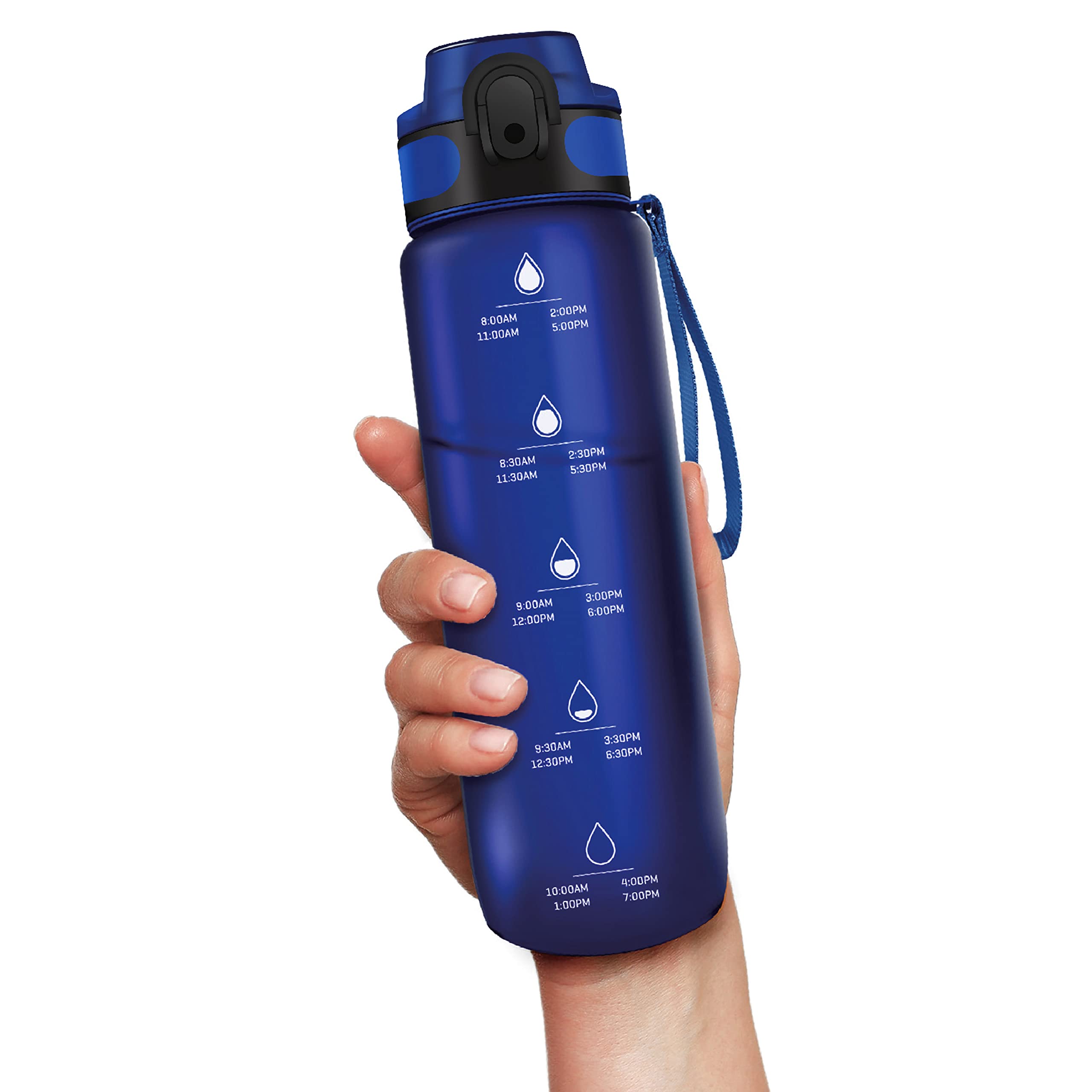 Wessper Zestaw Dzbanek Filtrujący 2,5L | Butelka na Wodę z Tritanu Motywacyjna 500 ml z Miarką Czasu | 5 Filtr do wody zamiennik dla Dafi Unimax Aquaphor A5 BRITA Maxtra+ PHILIPS AWP212/10 | Niebieski
