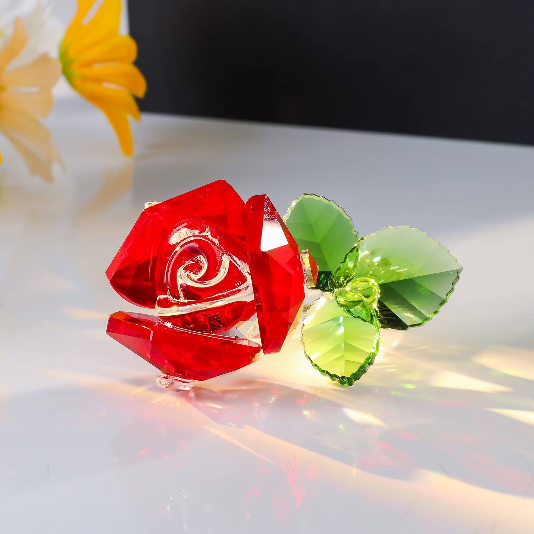 Waterford Crystal Red Rose Flower