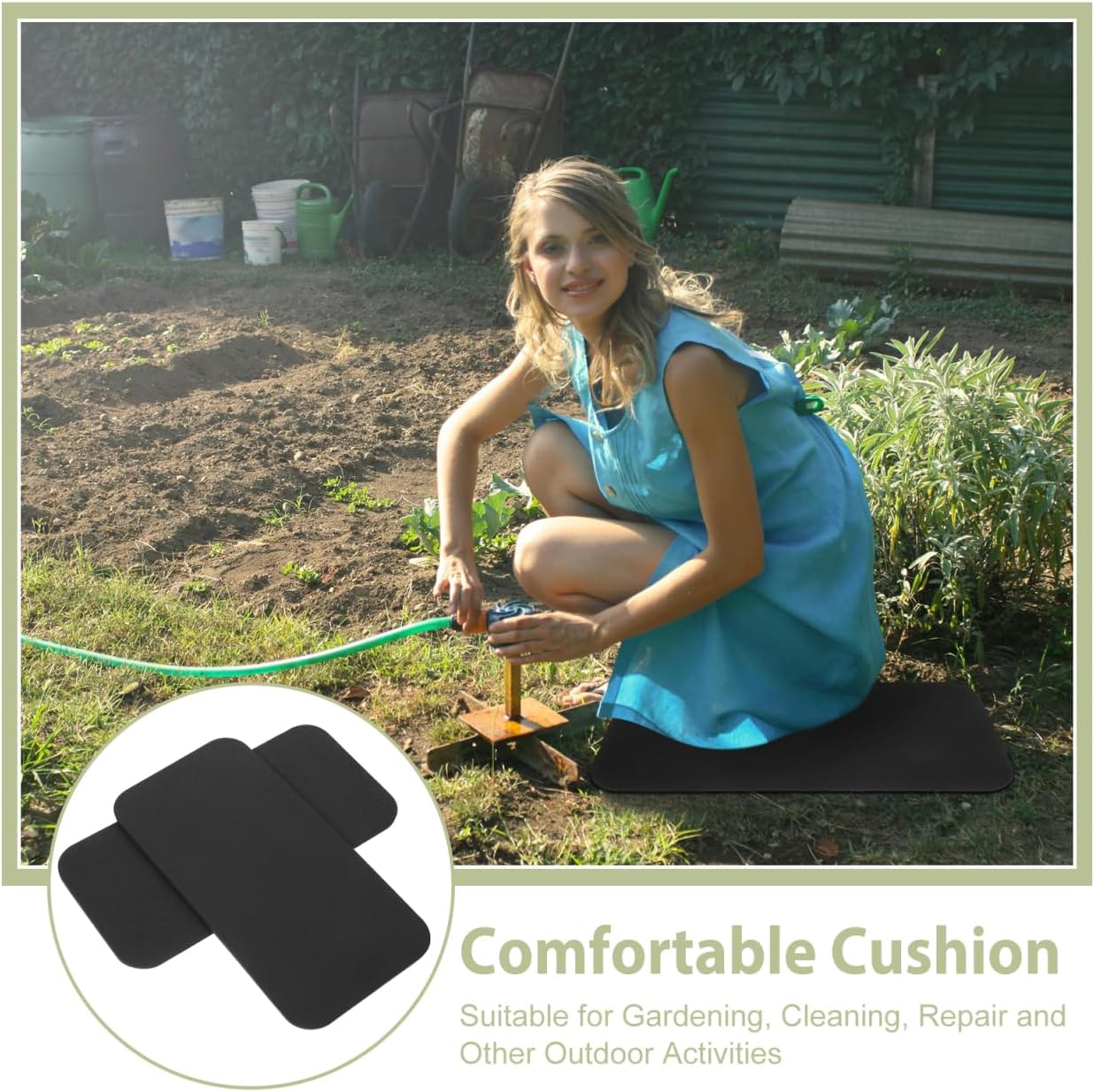 BESPORTBLE Kneeling Mat - 2 Pack TPE Garden Kneeling Pads for Gardening Cleaning and Outdoor Activities Lightweight and Portable with Double Anti-Slip Design - Image 9