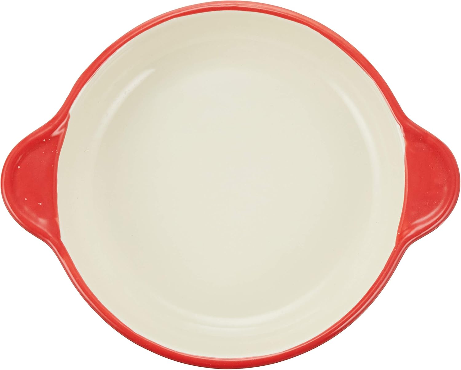 Set of 3, Western Pottery, Single Item, Red Inner White Two-Handled Gratin Plate, 8.1 x 6.5 x 1.6 inches (20.5 x 16.5 x 4 cm), Soil, Low Fire, Restaurant, Inn, Japanese Tableware, Restaurant, Commercial Use, Tableware