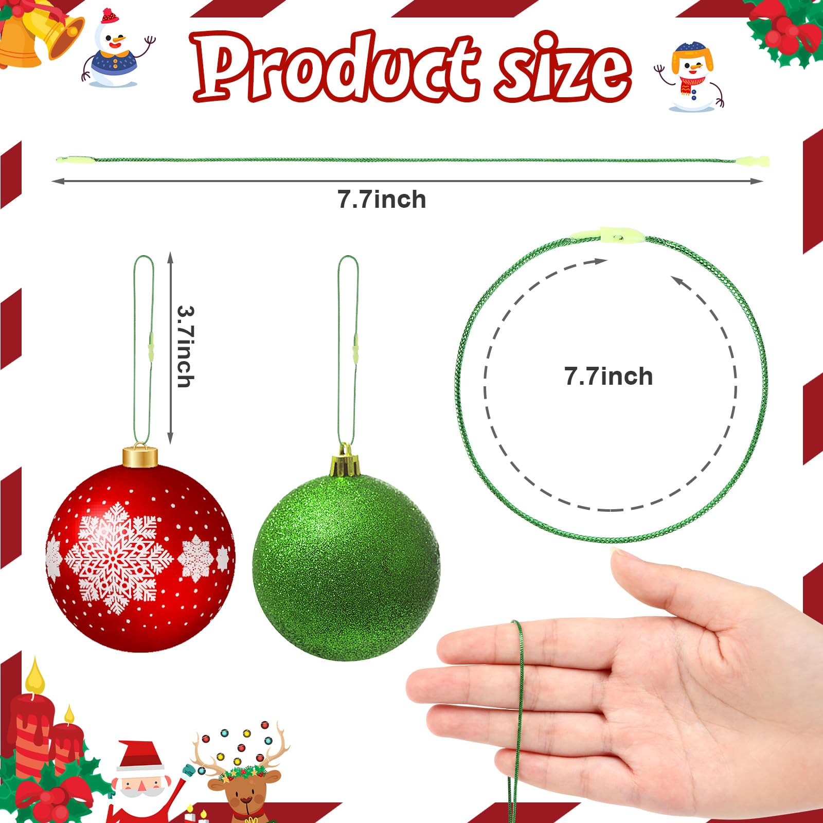 JUNEBRUSHS 600Pcs Christmas Ornament Hooks - Image 2