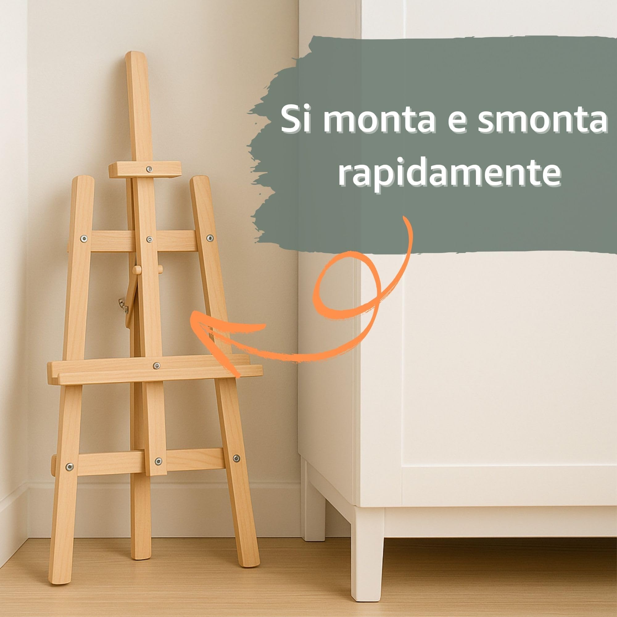 Cavalletto pittura in legno 175 cm - Cavalletti pieghevoli e regolabili in altezza per dipingere Tela e cavalletto per artisti pittori e tableau matrimonio Ideale per bambini e adulti