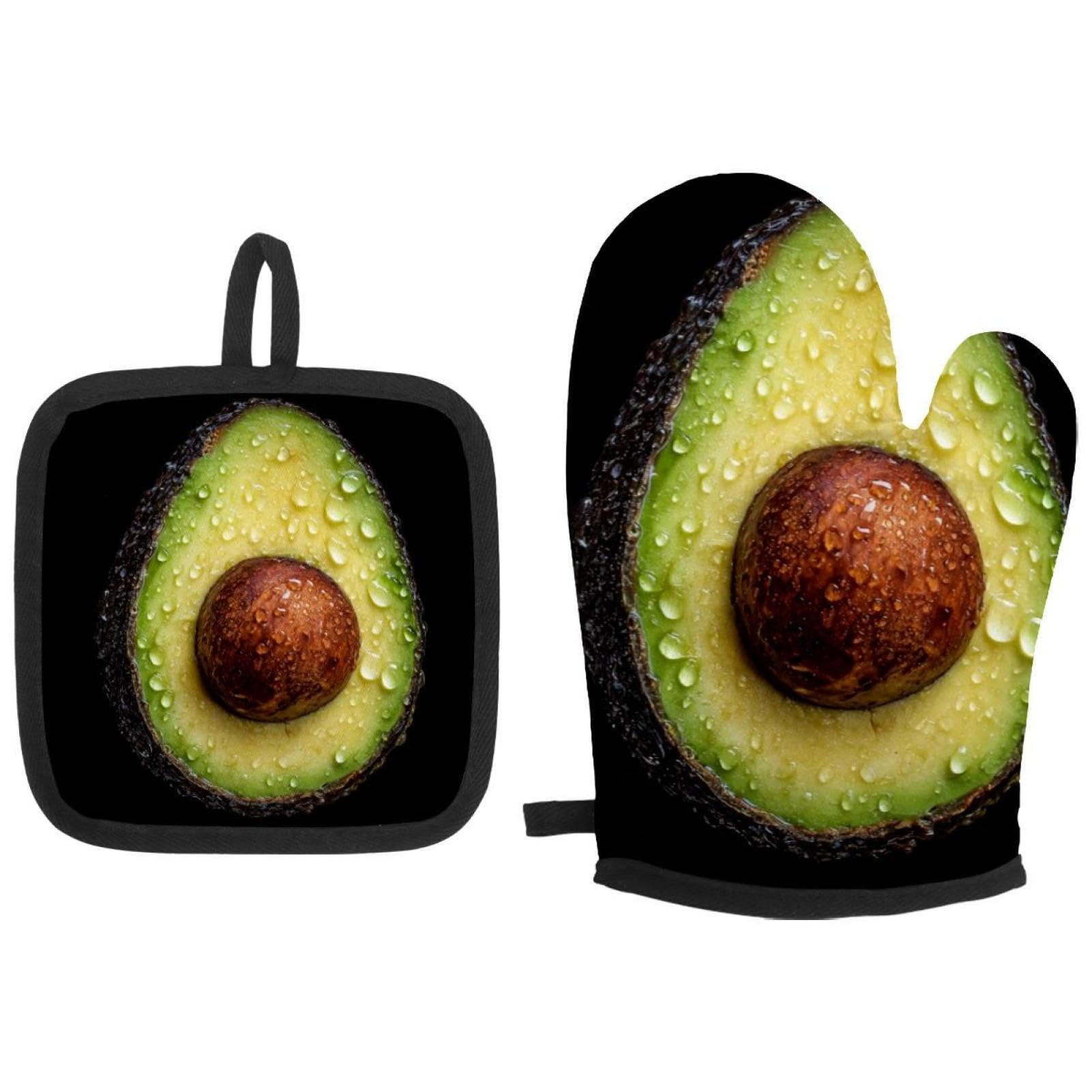 Maniques de cuisine avocat isolantes et gants de pâtisserie pour four résistants