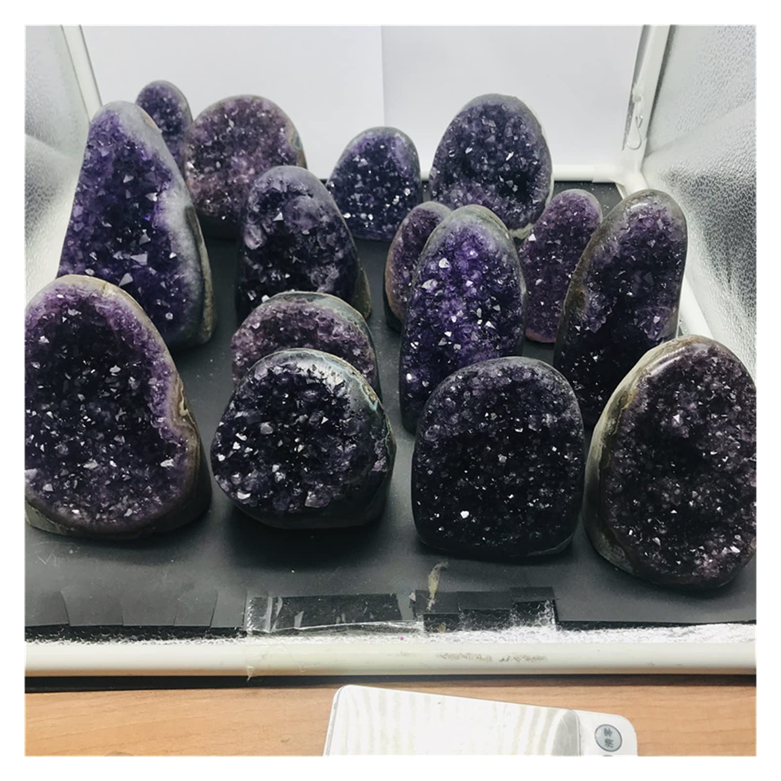 Amethyst Rohstein Natürlicher Amethyst Stein Geode Kristall Cluster Home Decoration Rohe Quarz Mineralien Echt Uruguay Amethyste Spirituelles Chakra Reiki (Color : 500-600g)