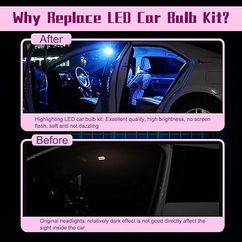 Miniatura 4 de Juego de 24 bombillas LED para automóvil, bombillas interiores T10, luz de lectura de doble punta, luz de cúpula, apta para luces interiores de