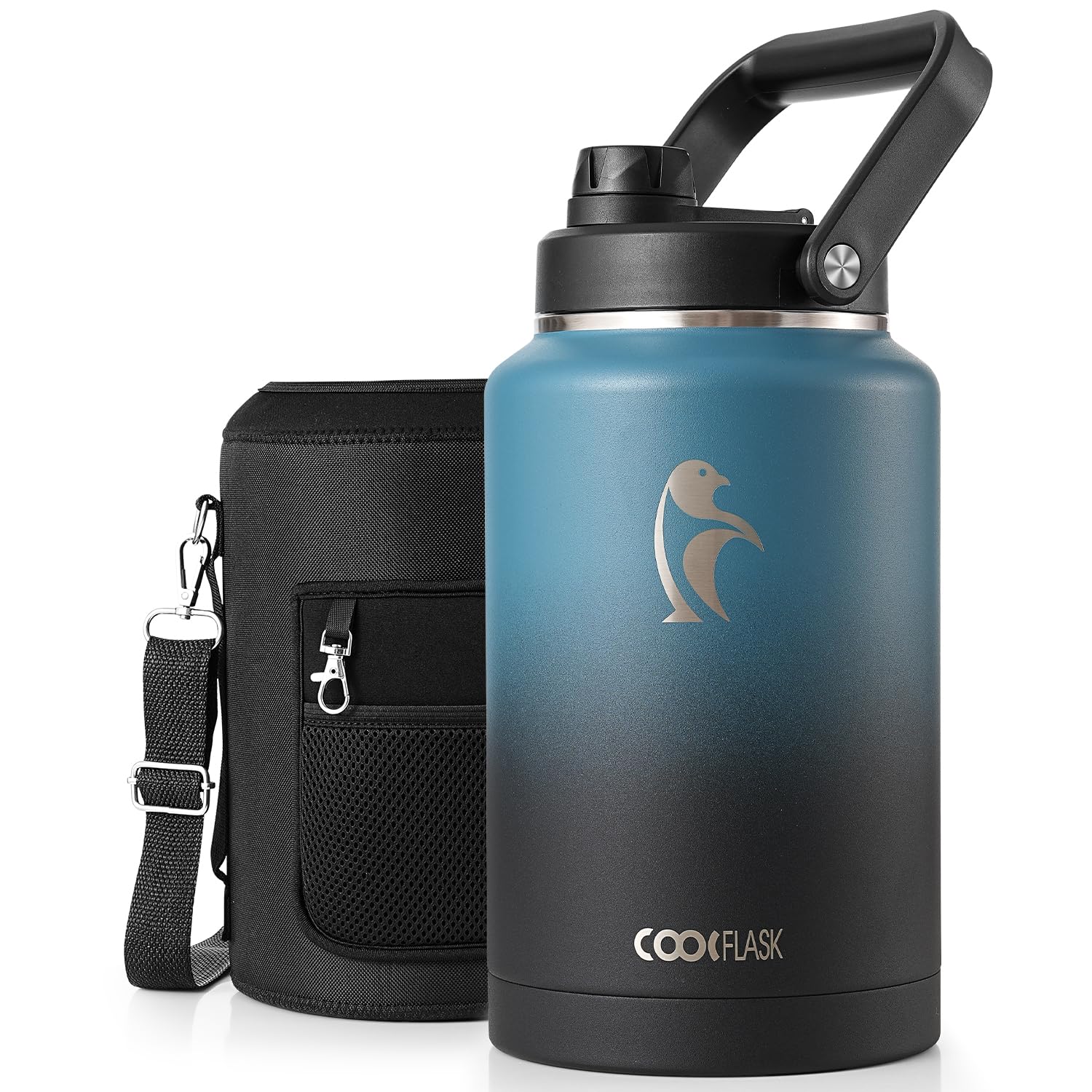 Coolflask Titan Gallon Water Bottle Insulated with Large Handle Spout Lid | 128 oz Water…