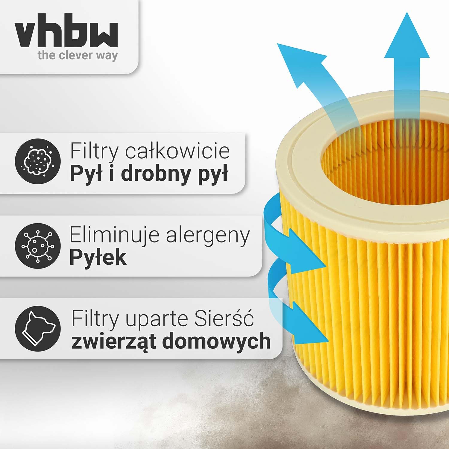 vhbw 10 x filtr do odkurzacza, robota ssącego, odkurzacz uniwersalny, jak Kärcher 6.414-789