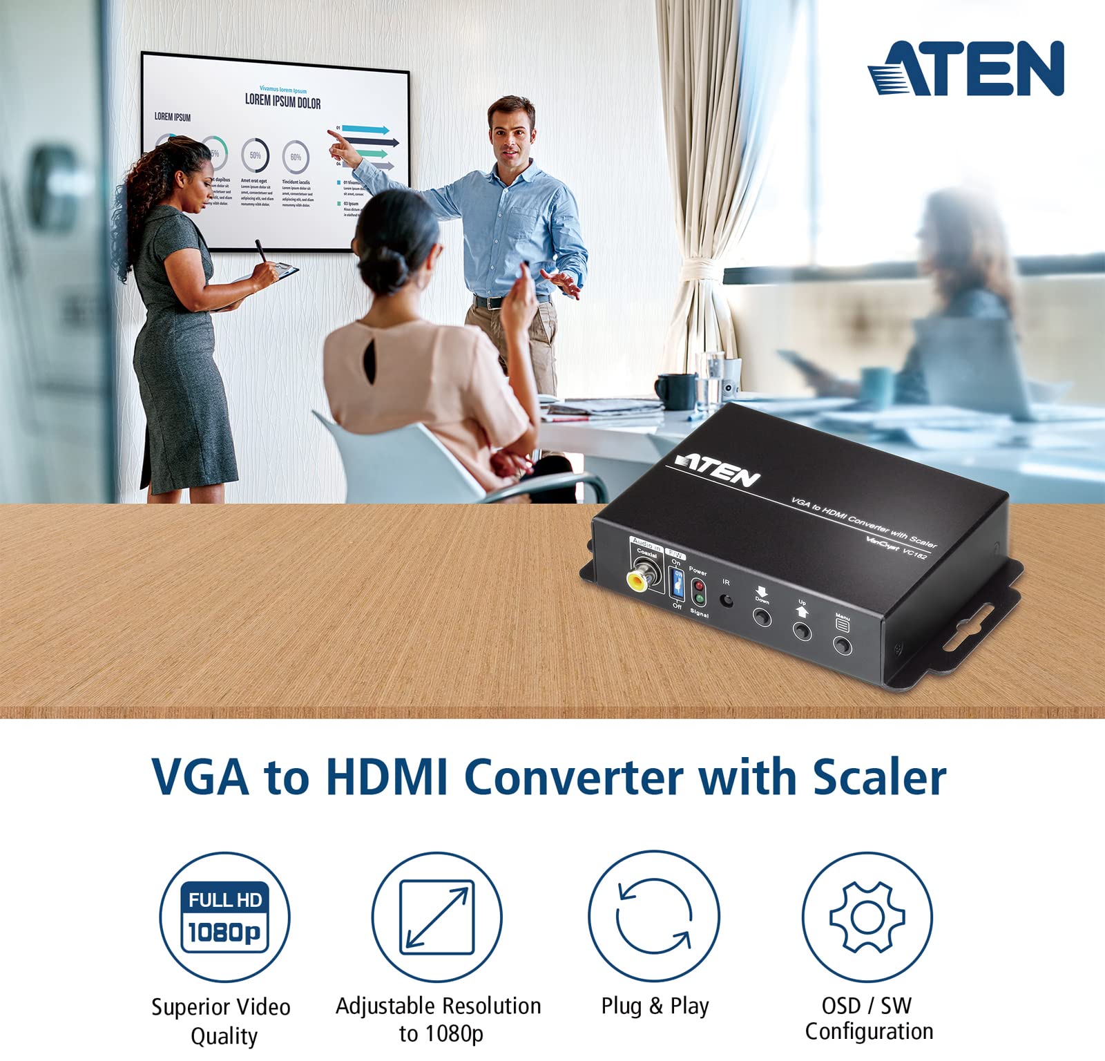 Amazon.co.jp: スケーラー搭載オーディオ・VGA → HDMIコンバーター