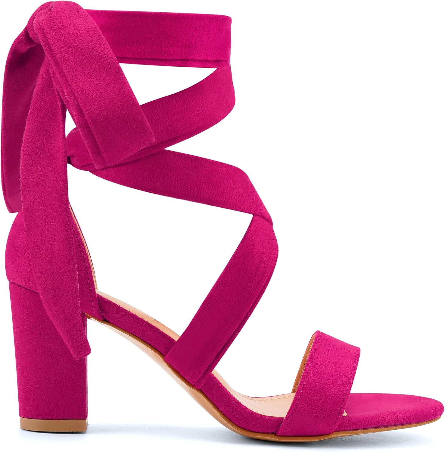 Leticia Strappy Heels for Women Chunky Heel Sexy Open Toe Lace Up Block Heels Comfortable High Heeled Sandals for Women Dressy Summer - Image 3