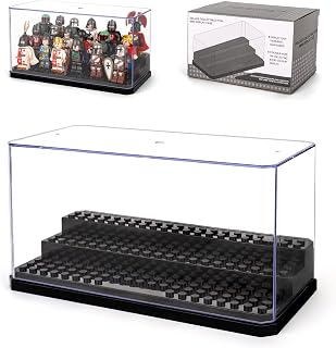 Minifigures Display Case Fits for Lego Figures Display, Multiple Mini-Figures Container for Figures Collectors, Acrylic Building Block Display Case Dust-Proof