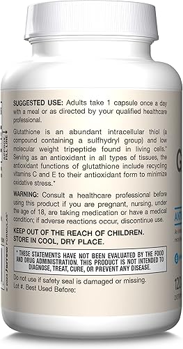 Miniatura 9 de Cápsulas antioxidantes Jarrow Formulas Glutathione Reduced 500 miligramos GLRED120 1 1