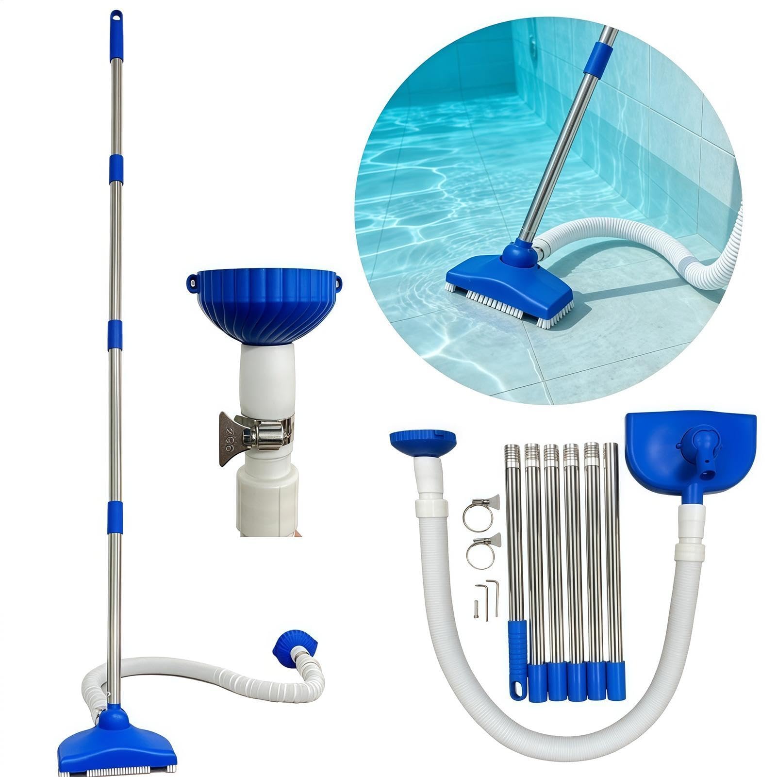 Aspirapolvere Per La Piscina Aspirapolvere Portatile Automatico Per Vasca | Pulitore A Suzione Per Piscina Adatto a Spa Nuoto Cortile Laghetto Fontana Giardino Patio All'Aperto