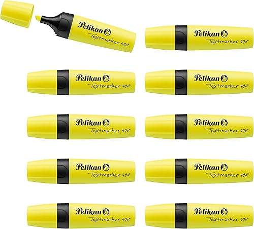 Miniatura 2 de Pelikan 490 814089 - Resaltadores fluorescentes, 10 unidades, color amarillo fluorescente