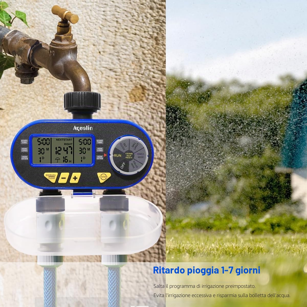 Temporizzatori per irrigatori Sistema di irrigazione Controller Computer per irrigazione Due uscite