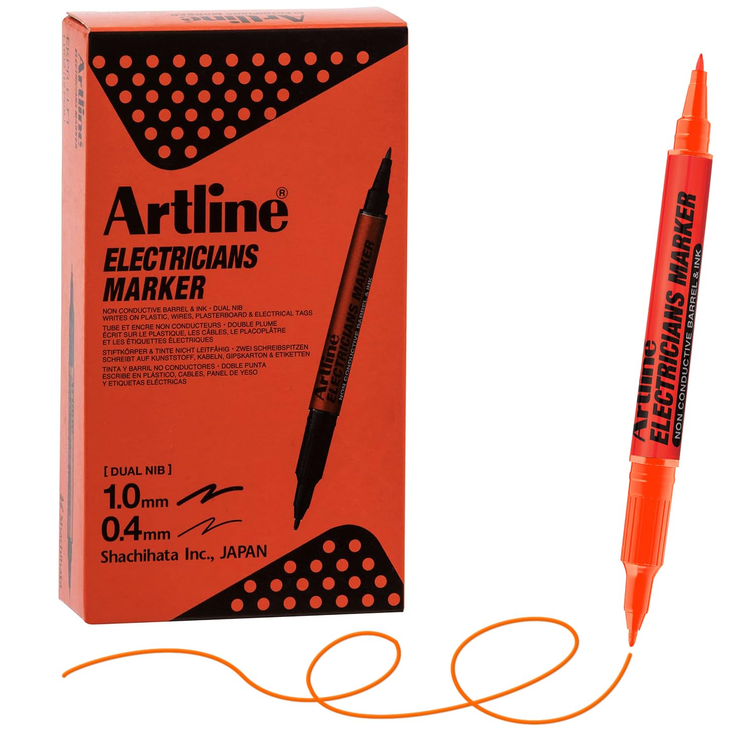 Artline Electricians Markers, Orange, 1 count (Pack of 12)