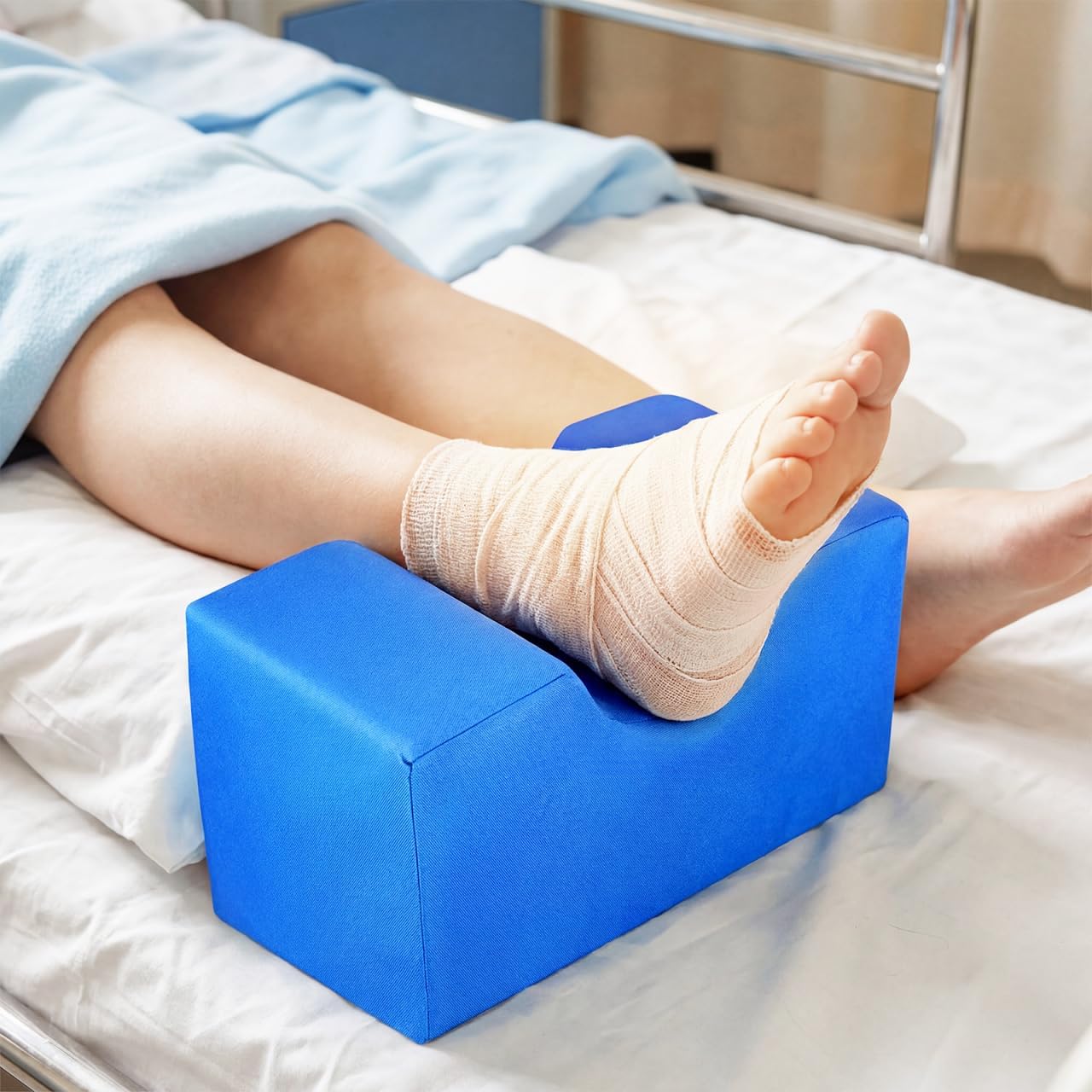 Protective Hand and Foot Pads 2-Pack Cushion for Bedridden Patients with Foot Elevator Pillow for Pressure Relief and Injury Protection 7.87X3.94 Inches Blue