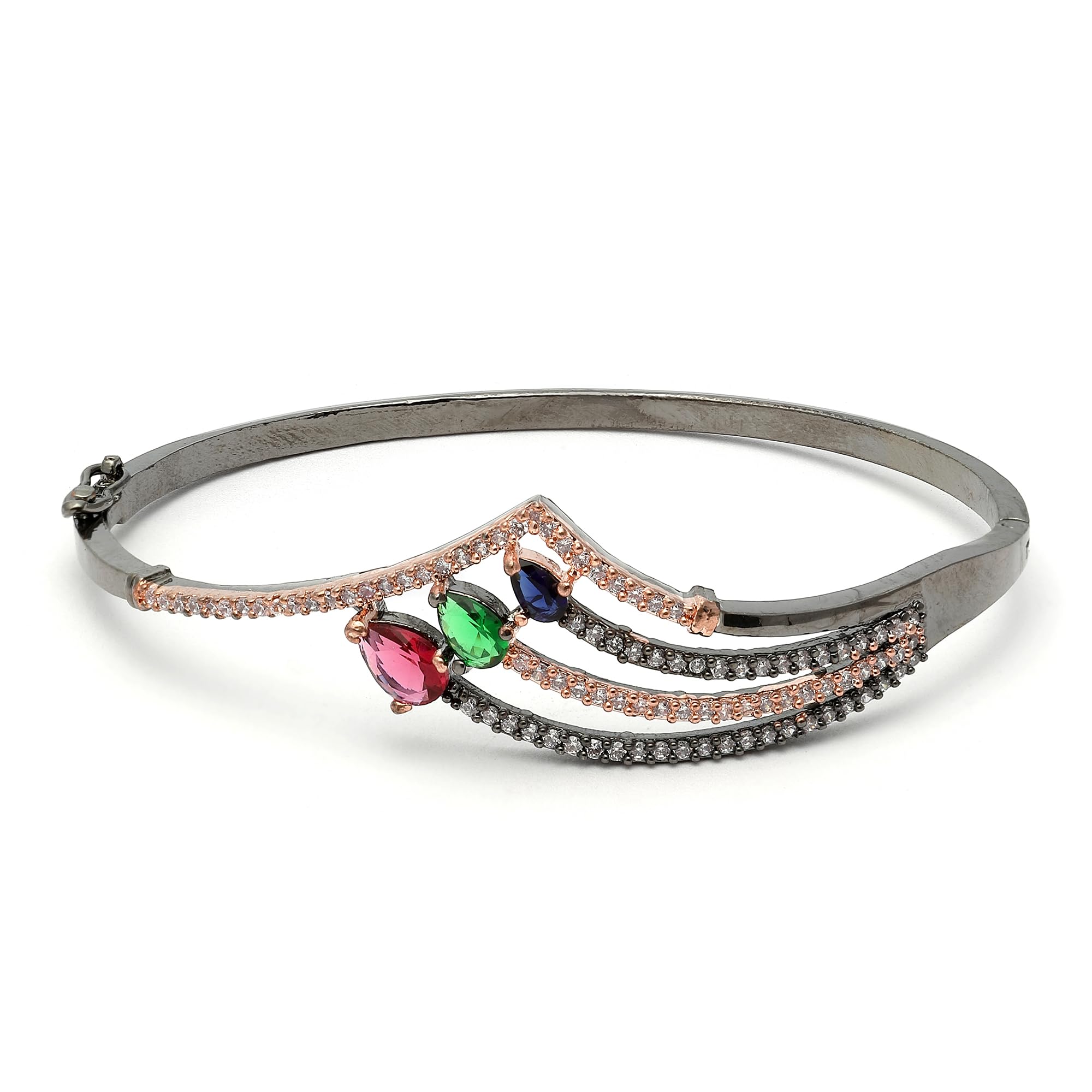 See full amazon price history chart for ZENEME Bracelet Rose Gold Plated Gunmetal Toned Multicolour AD Studded Contemporary Brass Kada Style Bracelets For Women and Girls ZENEME Bracelet Rose Gold Plated Gunmetal Toned Multicolour AD Studded Contemporary Brass Kada Style Bracelets For Women and Girls (B0CGM6828C) Amazon Price History, Amazon Price Tracker