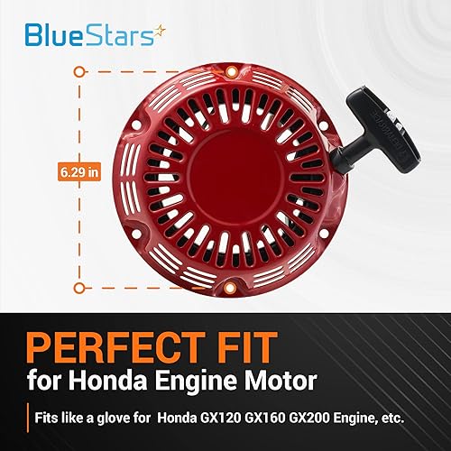 Miniatura 6 de BlueStars Arrancador de retroceso GX160 con cuerda de tracción - para Honda GX120 GX160 GX200 Arrancador de tracción (patas de varilla de acero)