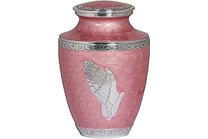 BOLD & DIVINE™️ Pearl Praying Hands Adult Size Cremation Urn for Human Ashes