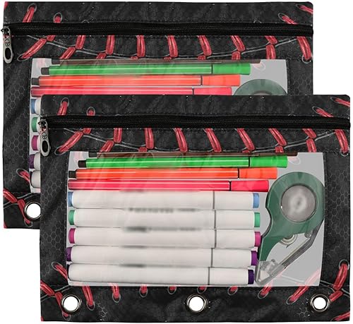 Vista 14 de Kcldeci Estuche para lápices para carpeta de 3 anillos con ventana transparente, retrato de gato y mariposas