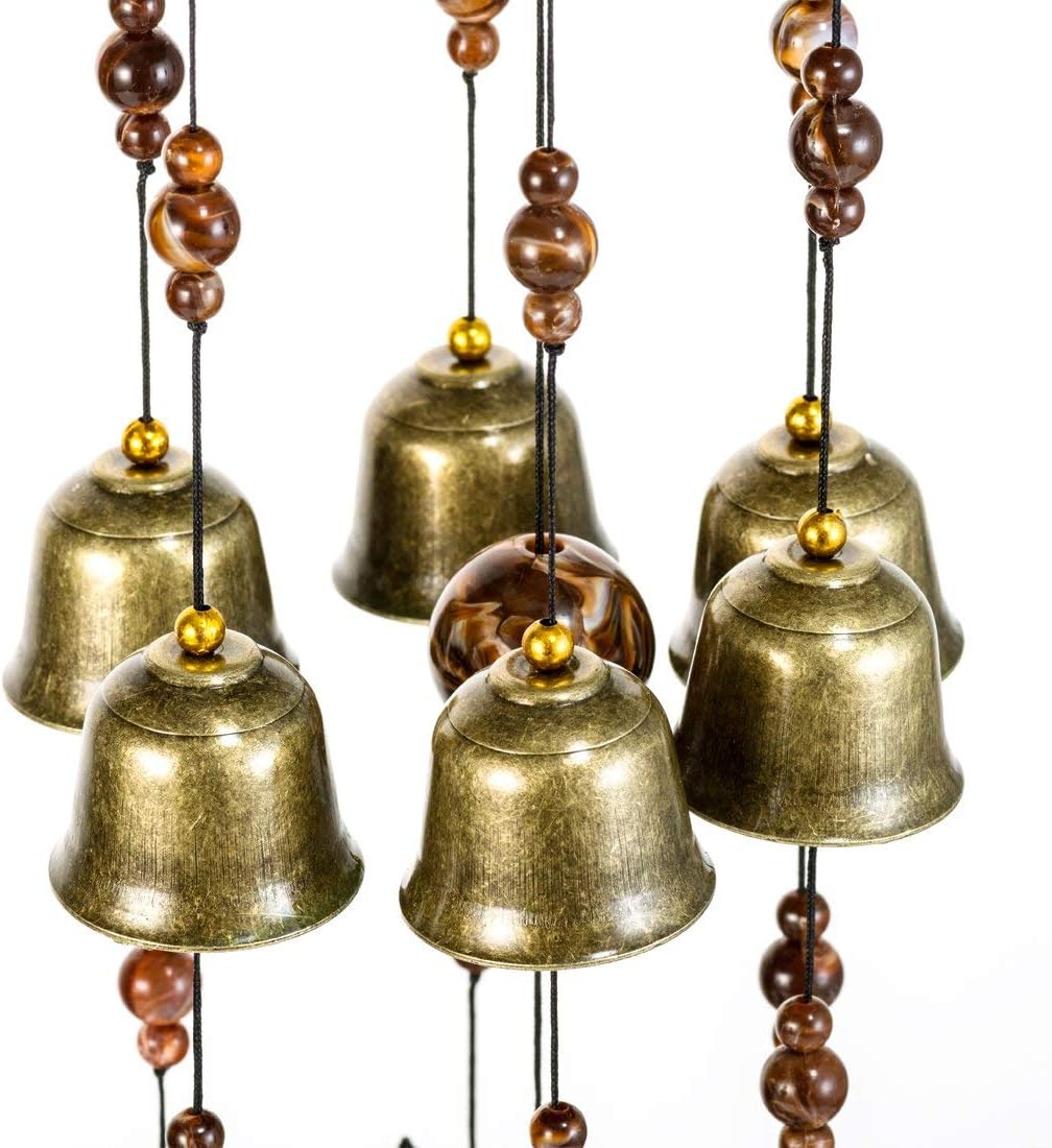 Bwinka Birds and Nest Wind Chime 12 Pieces Bronze Bells Grace Wind Chimes for Garden, Yard, Patio and Home Decor with Hook