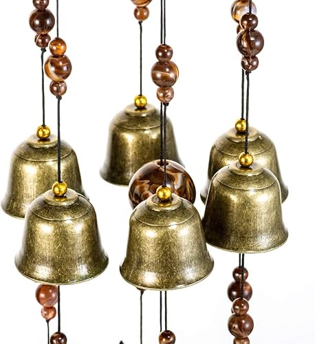 Miniatura 4 de Bwinka Carillón de viento de pájaros y nido, 12 campanas de bronce Grace para jardín, patio, patio y decoración del hogar con gancho (NC06)
